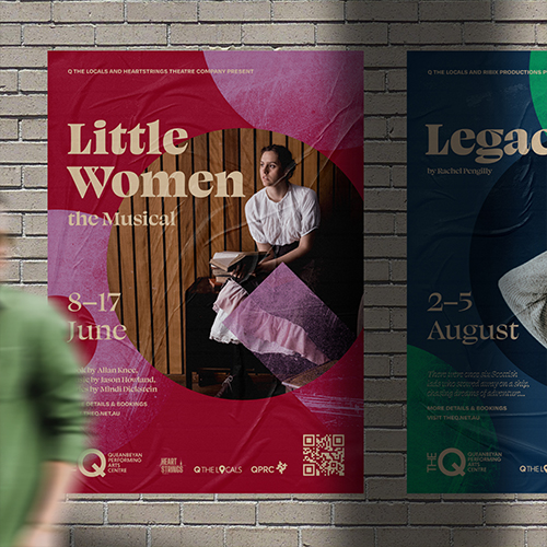 Poster and publication design for the 2023 Season Q Theatre in Queenbeyan
